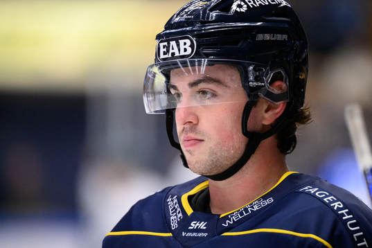 HV71s Robert Nardella värmer upp innan ishockeymatchen i
