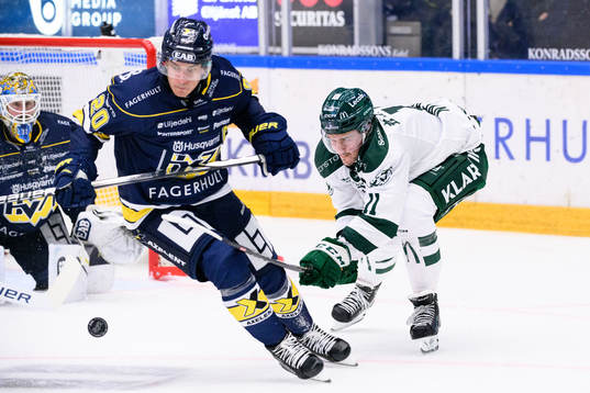 HV71s André Petersson och Färjestads Joakim Nygård