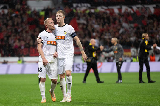 Mikkel Rygaard Jensen and Samuel Gustafson of Häcken