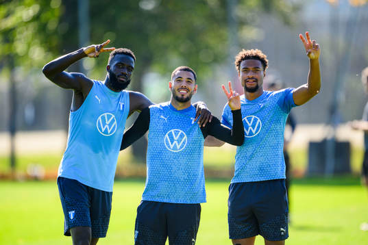 Malmö FFs Mahame Siby, Sergio Pena och Joseph Ceesay