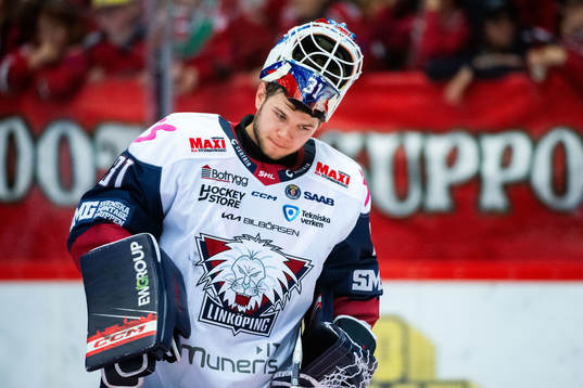 Linköpings målvakt Jesper Myrenberg deppar