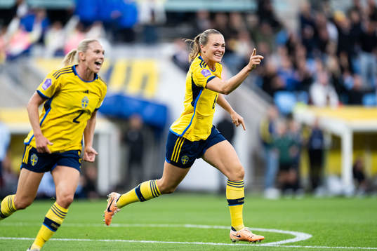 Magdalena Eriksson of Sweden celebrates with Jonna Andersson