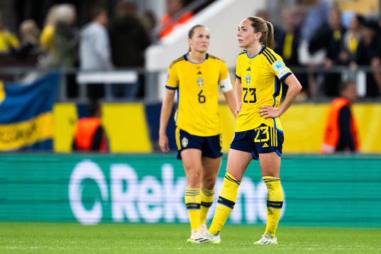 Elin Rubensson of Sweden looks dejected