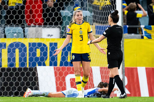 Linda Sembrant of Sweden reacts