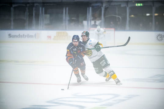 Djurgårdens Zachary Magwood och Björklövens Kim Johansson