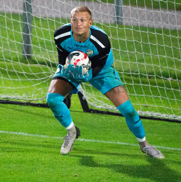 IFK Malmös målvakt Max Rundqvist i matchen i division 2