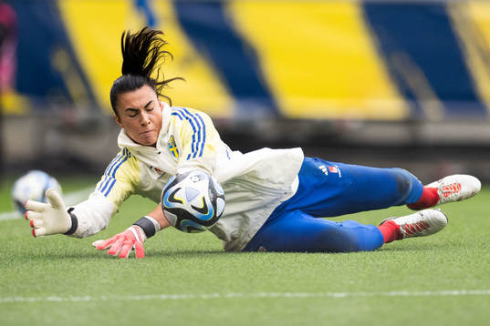Goalkeeper Zecira Musovic of Sweden