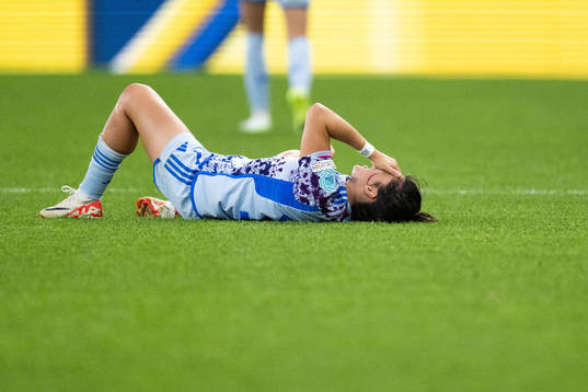 Lucía García Córdoba of Spain in pain