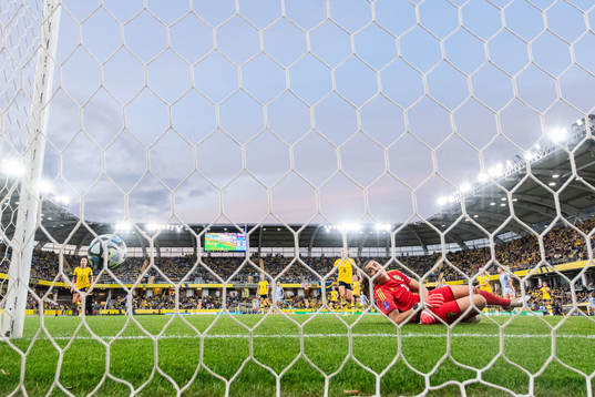Goalkeeper Zecira Musovic of Sweden looks dejected