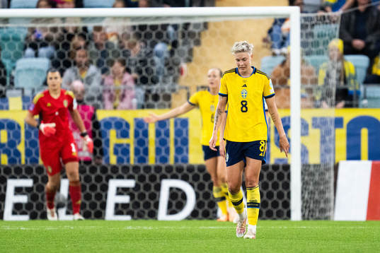 Lina Hurtig of Sweden looks dejected