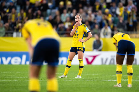 Elin Rubensson of Sweden looks dejected