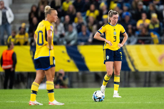 Linda Sembrant of Sweden looks dejected