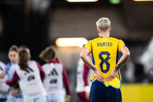 Lina Hurtig of Sweden looks dejected