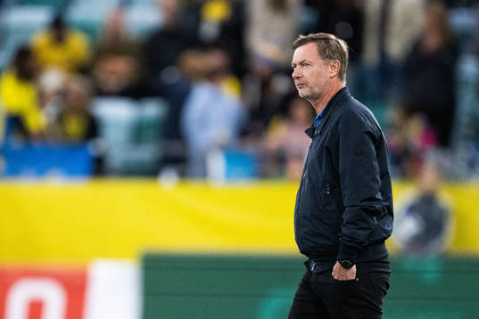 Head coach Peter Gerhardsson of Sweden looks dejected