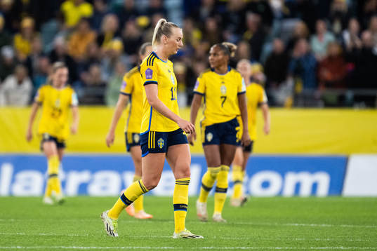 Stina Blackstenius of Sweden looks dejected