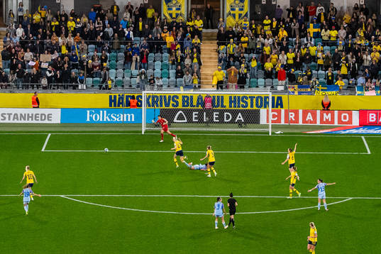 Amanda Ilestedt of Sweden competes for the ball with Amaiur