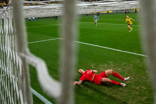 Athenea del Castillo of Spain (not pictured) scores 1-1