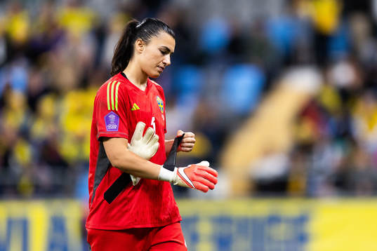 Goalkeeper Zecira Musovic of Sweden looks dejected