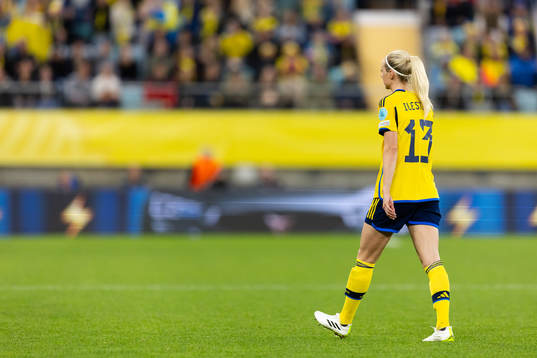 Amanda Ilestedt of Sweden leaves the pitch