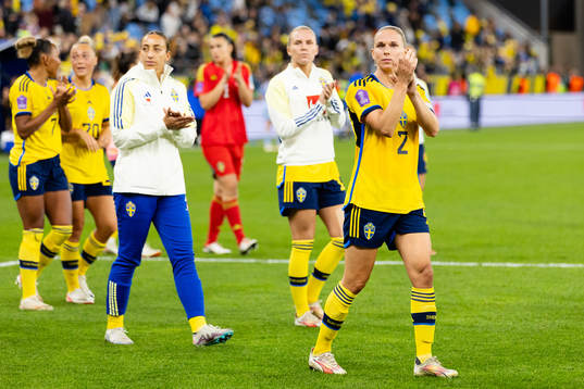 Jonna Andersson of Sweden looks dejected