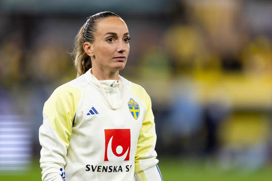 Kosovare Asllani of Sweden looks dejected
