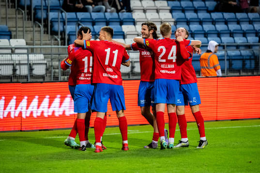 Helsingborgs spelarna jublar