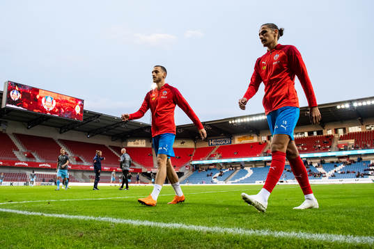 Helsingborgs Arian Kabashi och Ervin Gigovic