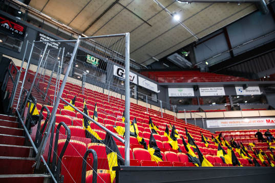 Stängsel runt bortasektionen i Monitor ERP Arena