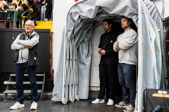 Brynäs sportchef Johan Alcén och Johan Larsson