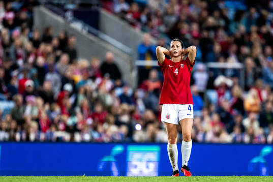 Tuva Hansen of Norway looks dejected