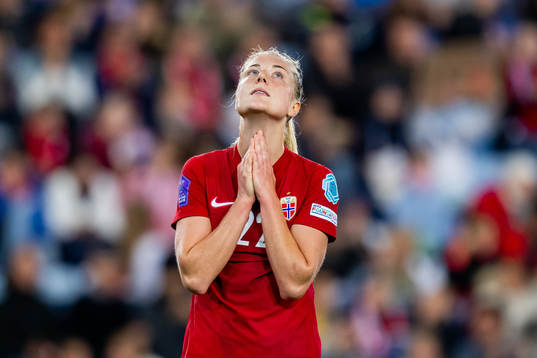 Sophie Román Haug of Norway reacts