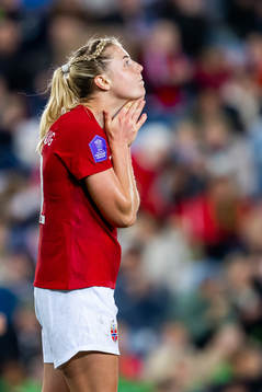 Sophie Román Haug of Norway reacts
