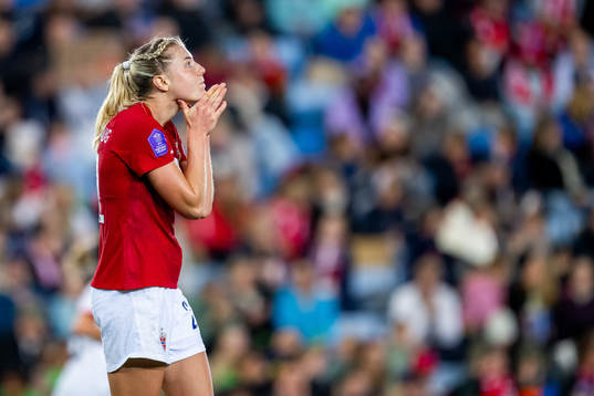 Sophie Román Haug of Norway reacts