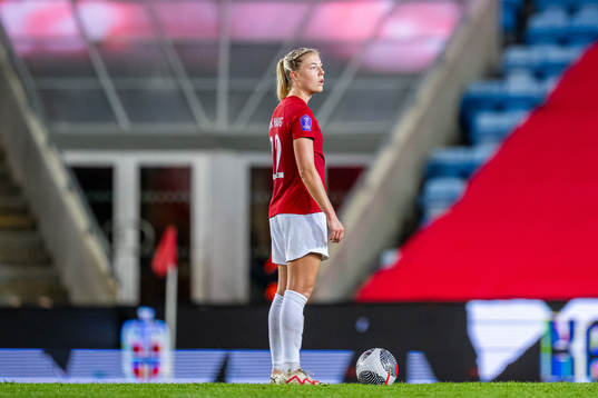 Sophie Román Haug of Norway looks dejected