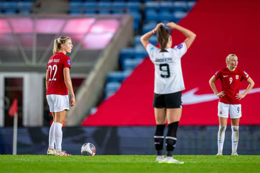 Sophie Román Haug of Norway looks dejected