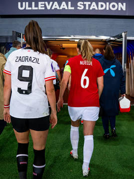 Sarah Zadrazil of Austria and Maren Mjelde of Norway at