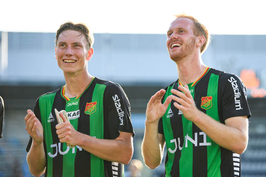 GAIS Robin Frej och Viktor Kruger jublar