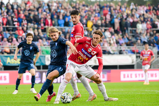 Malmö FFs Sebastian Nanasi och Degerfors Gustav Granath