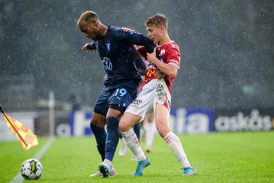 Malmö FFs Derek Cornelius och Degerfors Hugo Bolin