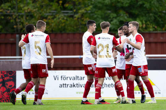 Skövdes spelare jublar