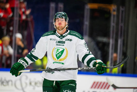 Färjestads Jeremy Salvas Groleau deppar