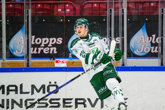 Färjestads Lucas Forsell jublar