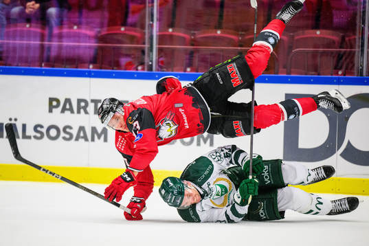 Malmö Redhawks Kim Rosdahl och Färjestads Linus Johansson