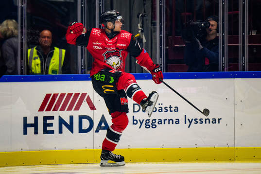 Malmö Redhawks Johan Olofsson jublar