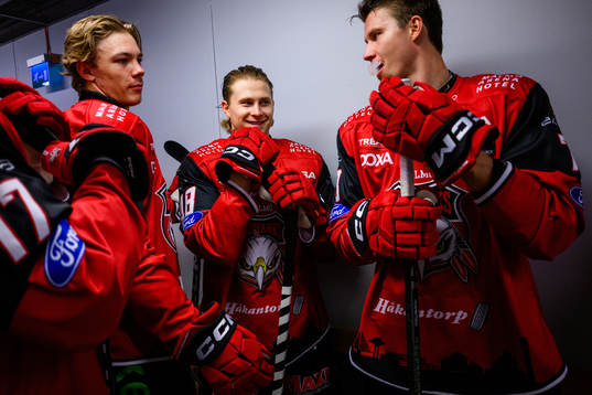 Malmö Redhawks Lauri Pajuniemi och Adam Ollas Mattsson