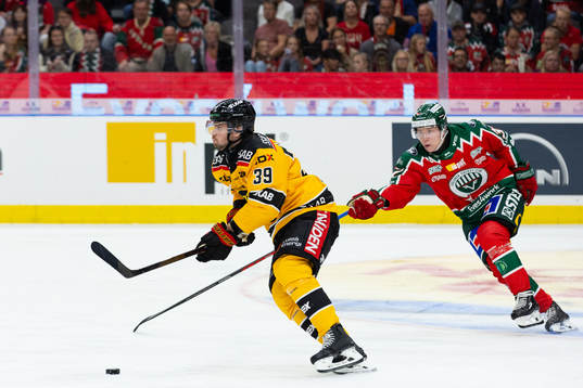 Luleås Pontus Själin och Frölundas Noah Hasa