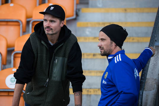 Mikael Lustig och GIF Sundsvalls Linus Hallenius