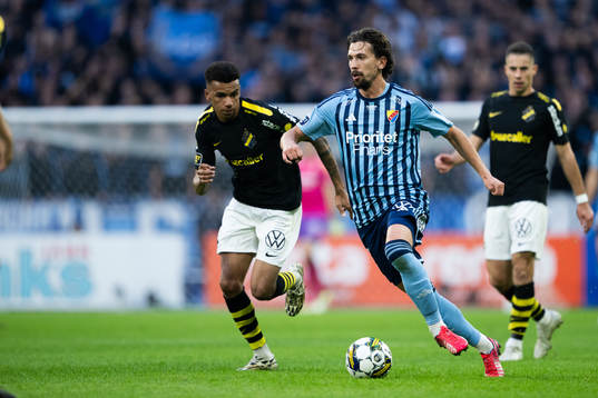 AIKs Rui Modesto och Djurgårdens Gustav Wikheim