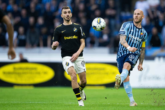 AIKs Ioannis Pittas och Djurgårdens Magnus Eriksson