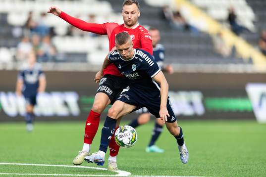 Utsiktens Lucas Hedlund och Trelleborgs Filip Bohman